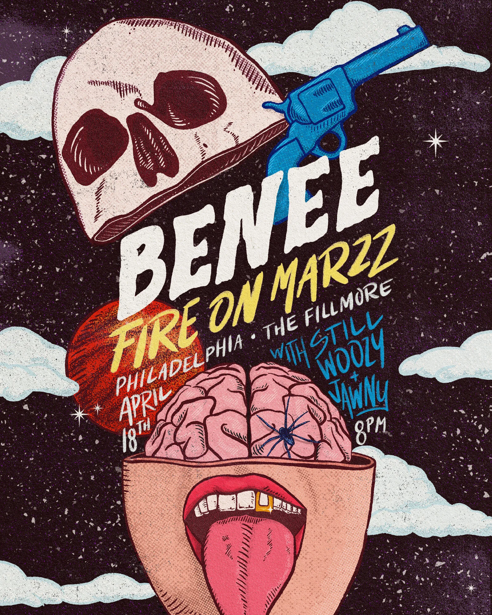 Benee Fire on Marzz Concert Poster — Sophia Mairowitz